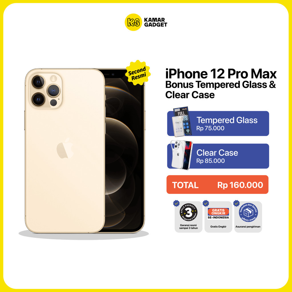 Apple iPhone 12 PRO MAX Second 128GB 256GB Fullset Original Bergaransi Resmi
