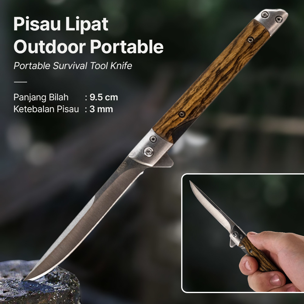 DMS Pisau Lipat Outdoor Portable Knife Survival Tool - M390