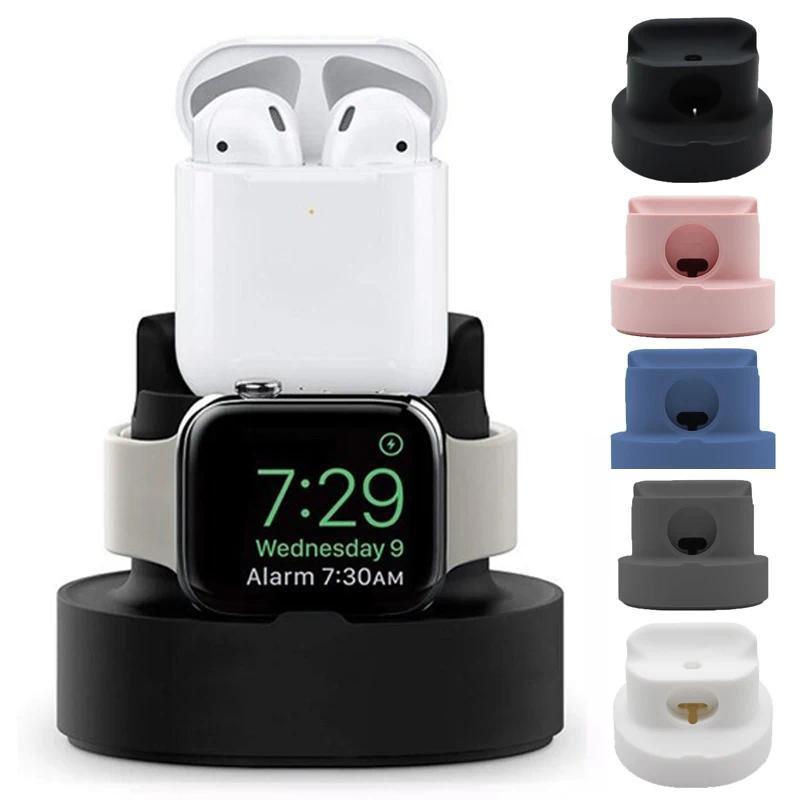 2 in 1 Silicone Charging Stand for Apple Watch Iphone for Airpods Base Wireless Charger Holder for I
