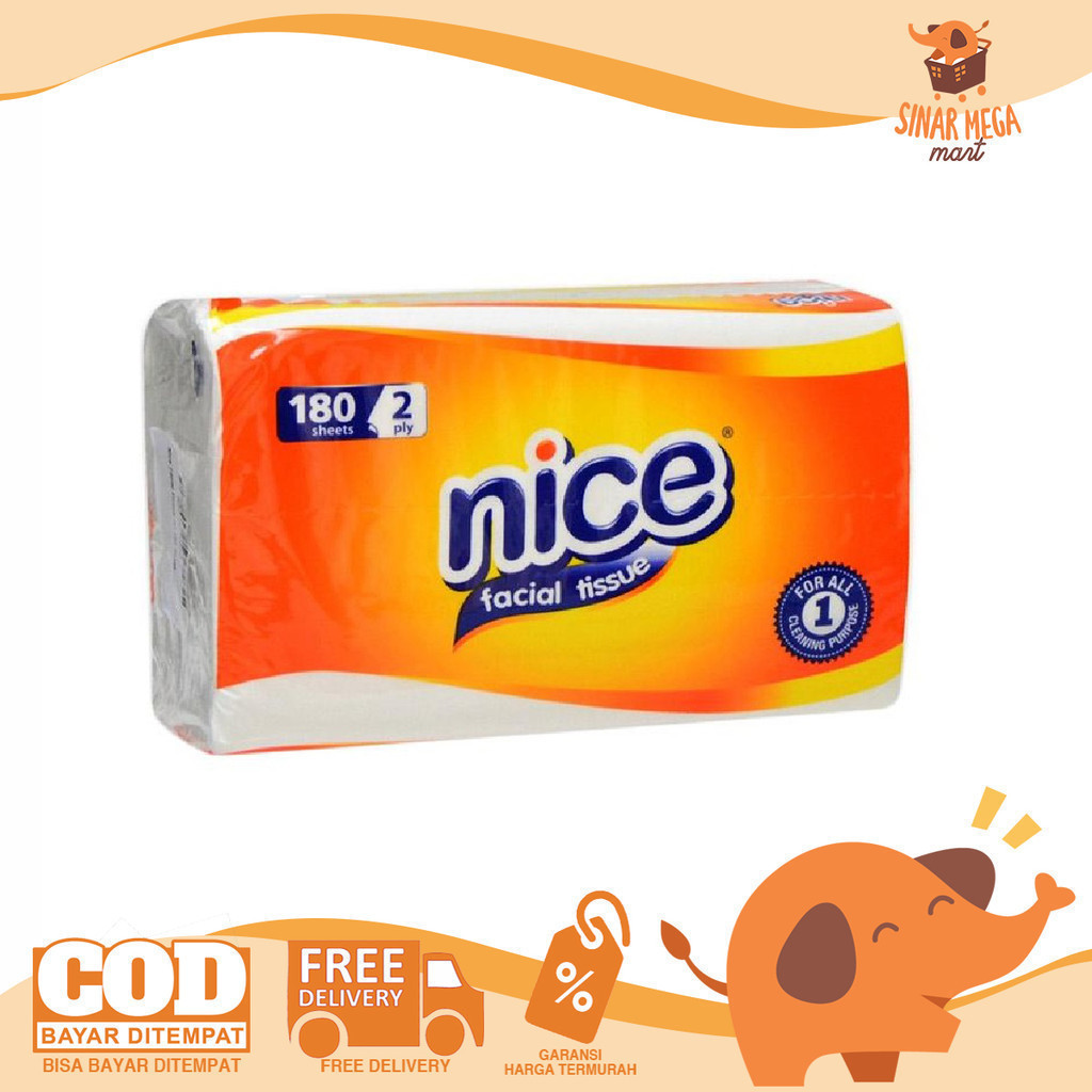Nice Tissue Facial Living 180's Soft Pack 2ply / Tisu Wajah |Nice Towel Tissue Tisu Serbaguna 120's 