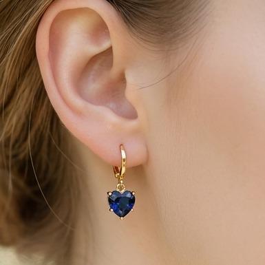 Anting Jepit Love Mata Biru Mewah Dan Cantik dengan Desain Elegan untuk Tampilan Menarik