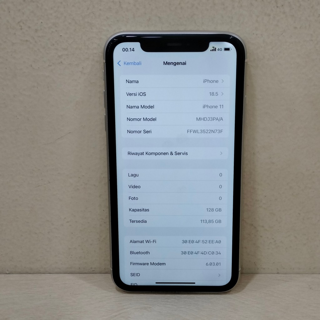 (N73F-9) IPHONE 11 RAM 128GB (IBOX) PA/A, BATANGAN NO CHARGER "737661"
