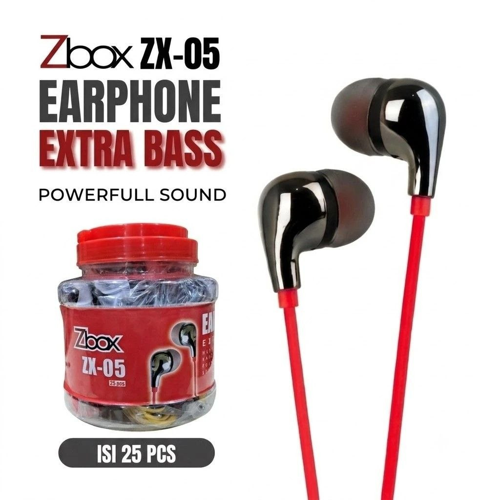 HEADSET TOPLES ZBOX ZX-05 / 1 TOPLES ISI 25PCS | HEADSET KABEL | ORIGINAL | SUPERBASS