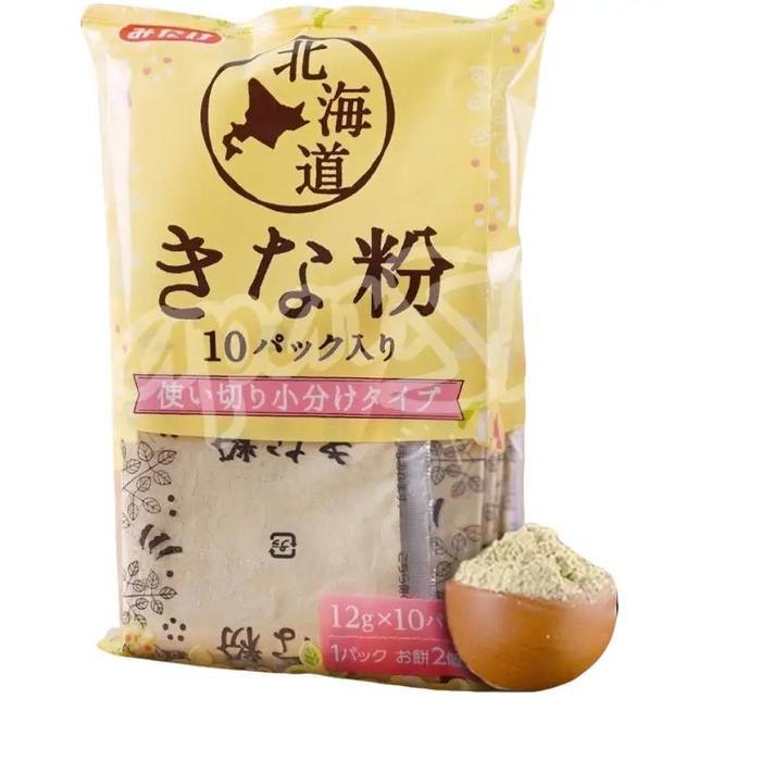 Mitake Hokkaido Kinako Bubuk Kedelai Gurih 120gr 10 Sachet x 12g Made in Japan untuk Mochi & Dango -