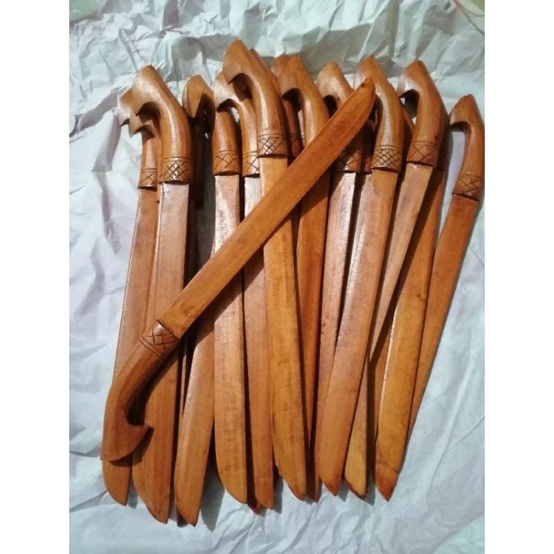 Kerajinan DIY Glok Kayu Mainan Peragaan Latihan Silat Beladiri/Golk Kayu Jati/Glok Silat Kayu
