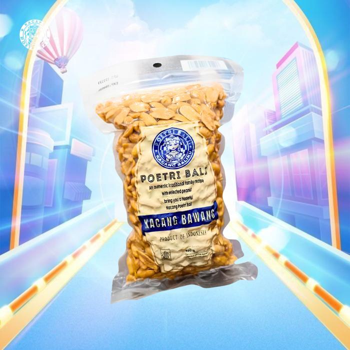 Poetri Bali - Kacang Bawang Original 450gr Cemilan Keluarga Kacang Bawang Putih Melimpah