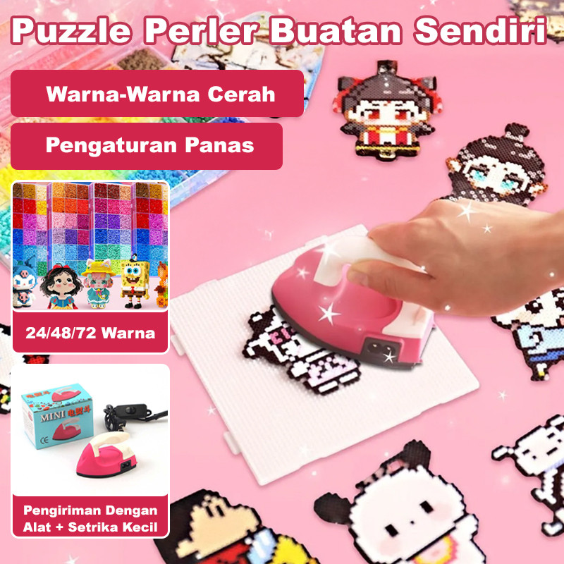 Set Lengkap Setrika Anti Lengket Set Alat Setrika Manik-Manik Fuse Beads Alat Manik-Manik/DIY/Pemula