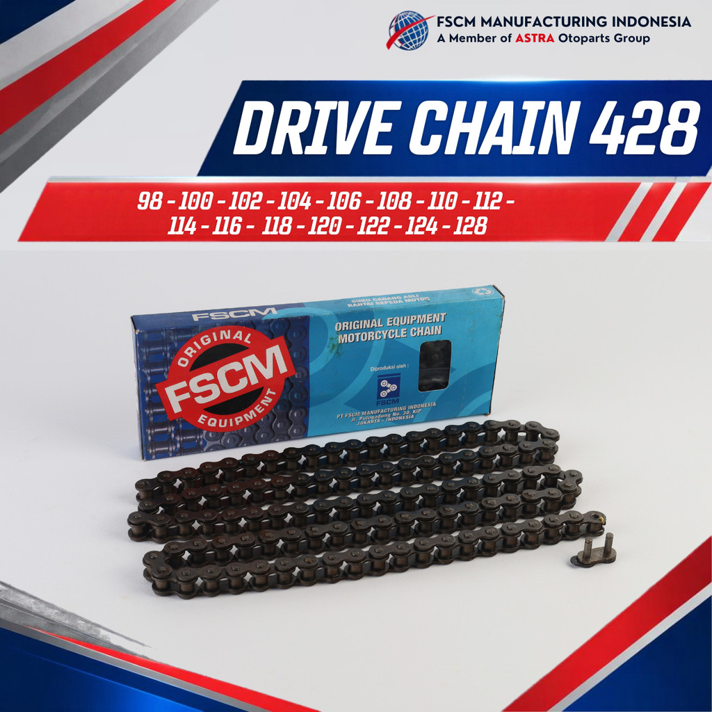 FSCM BIRU - DRIVE CHAIN/RANTAI MOTOR 428