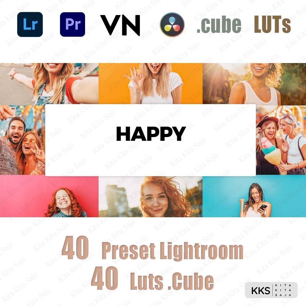 40 Preset Video & Foto Android, IOS & PC - Happy Premium - LUTs VN (.cube) | Adobe Lightroom