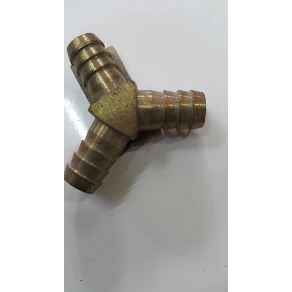 Y Hose Connector / Sambungan Y Selang 1/4 kuningan untuk selang gas