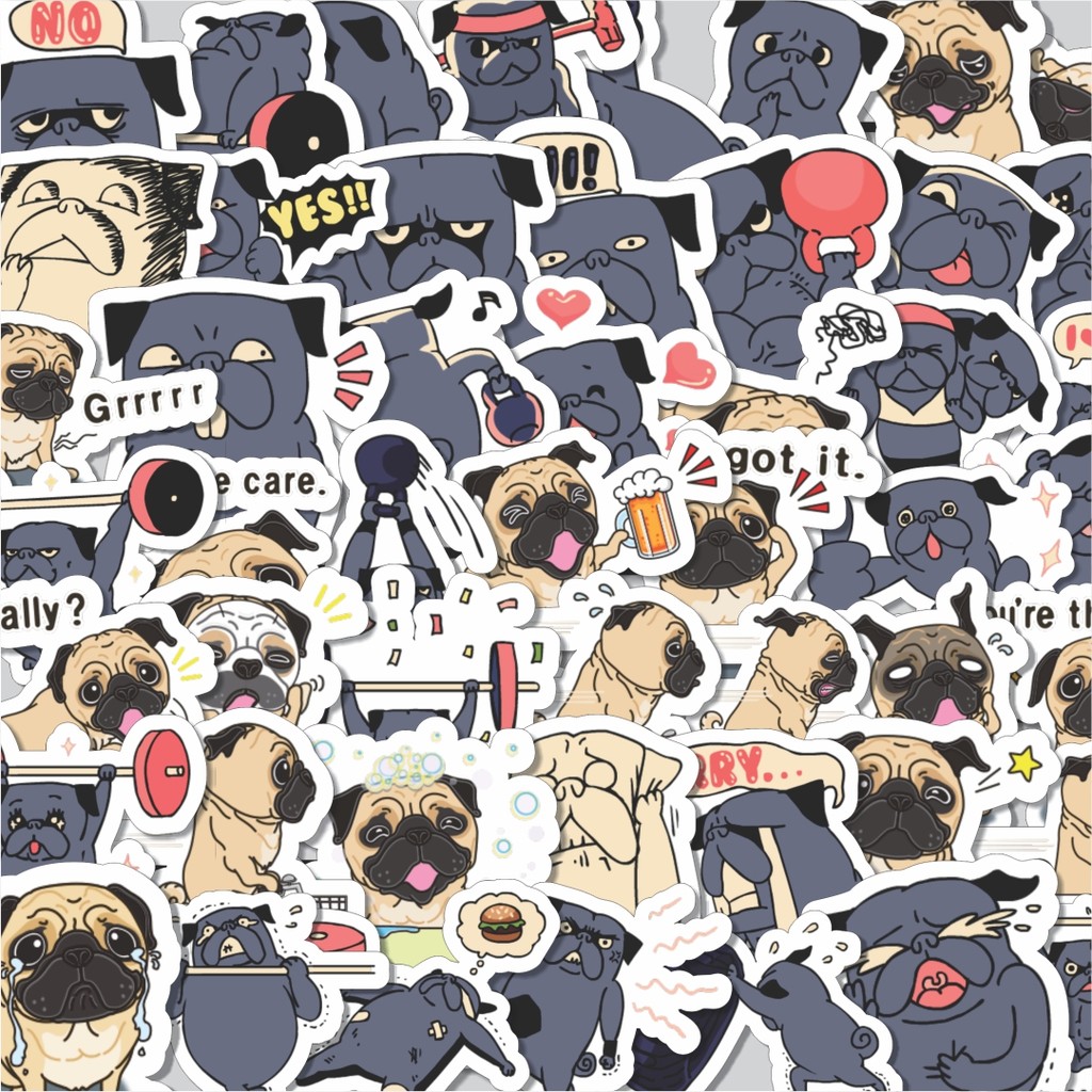 

Stiker Cutting Pack Stiker Cute Pug Stickers Funny Dog V8 Isi 100Pcs Series Aesthetic Lucu Keren Untuk Koper Bahan Vynil