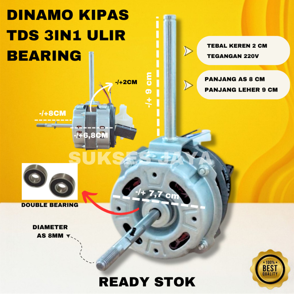 DINAMO KIPAS ANGIN GMC 18 INCH DOUBLE BEARING/ MESIN MOTOR KIPAS ANGIN GMC TDS 18 INCH ULIR