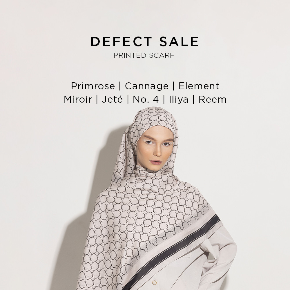 PARTE Defect Printed Scarf Hijab Motif Primrose | Cannage | Element | Miroir | Jeté | No. 4 | Iliya 