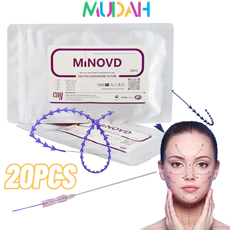 20PCS MINERVA Benang Hidung PDO/PCL Thread Lift 19G 38MM/60MM Alat Angkat Hidung Efek 4D Smooth Tas 
