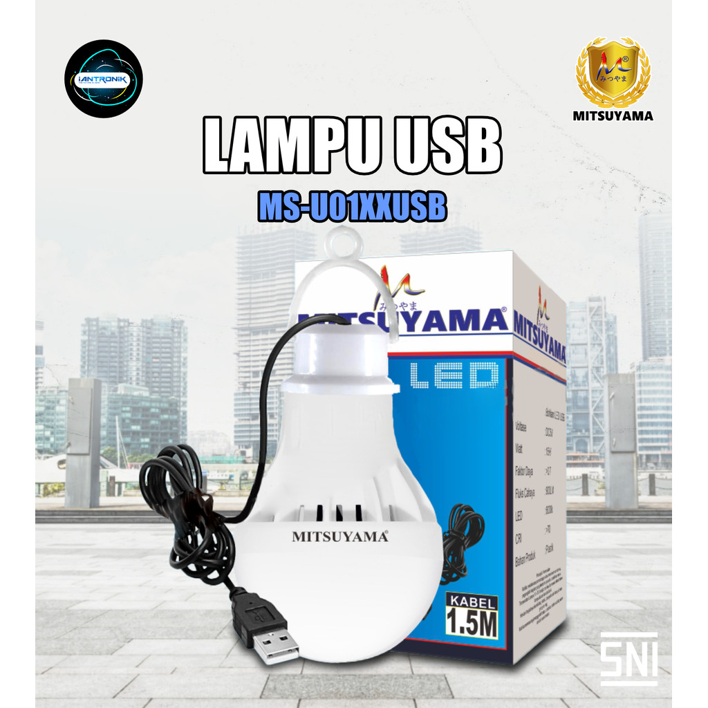Lampu Bohlam USB 5 / 8 / 10 / 15 WATT LED Emergency Lamp Kabel 1.5 Meter Mitsuyama