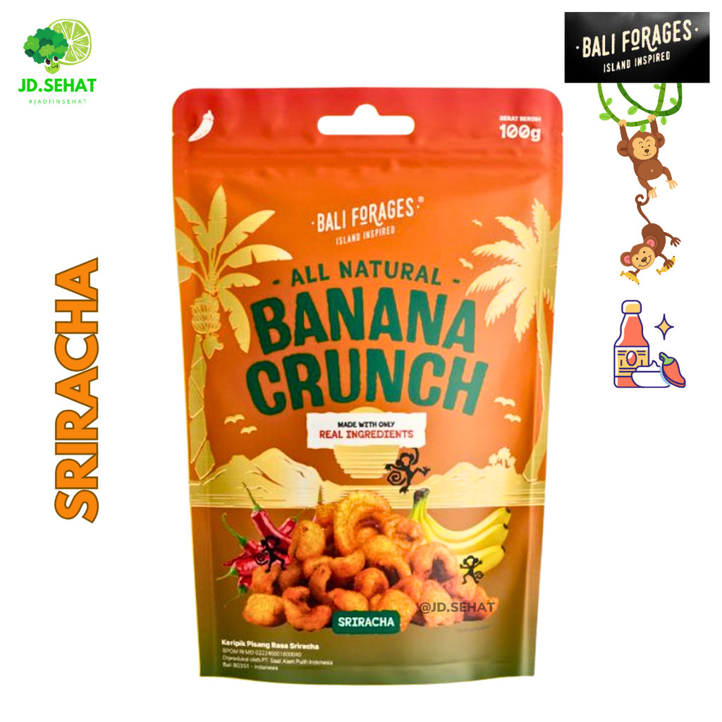 BALI FORAGES Banana Crunch Rambak Pisang Healthy Snack Sriracha