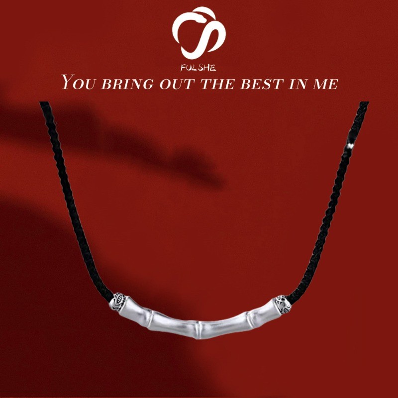 FULSHE Kalung Simpul Bambu Fashion Pasangan Pria Dan Wanita Gaya Cina Baru Koi Keberuntungan Tali Hi