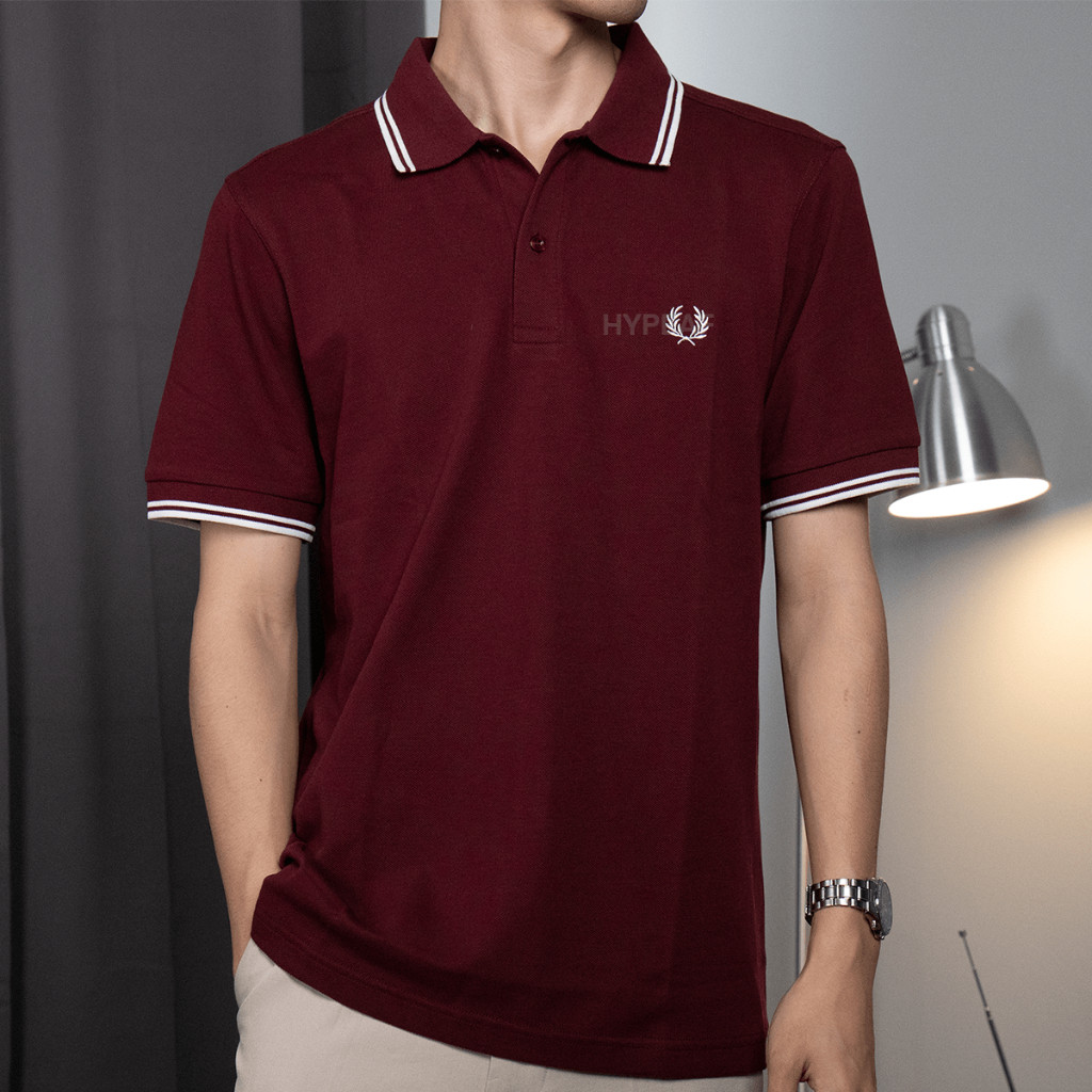 FRED PERRY Port Polo T-Shirt - White and White