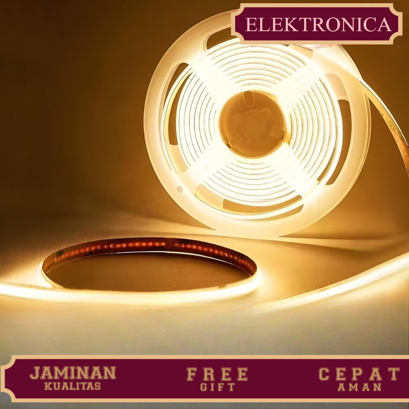 Led COB 24volt 5/10 mete 24V Putih-Lampu latar belakang interior, lampu dekorasi-kuning hangat