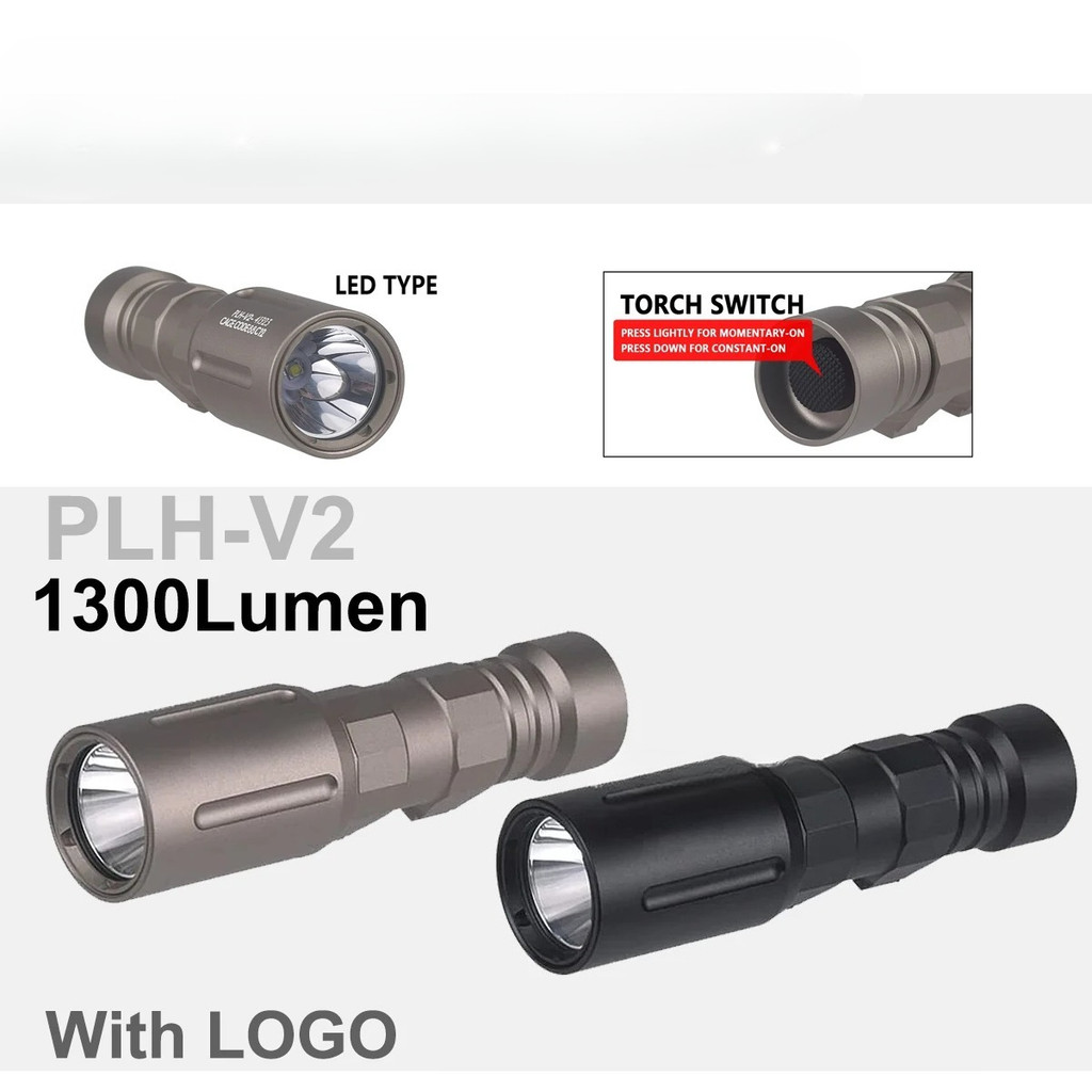 1300Lumen Tactical MOD PLH-V2 Led Powerful Flashlight Metal PLHv2 Airsoft Weapon Scout Light Hunting