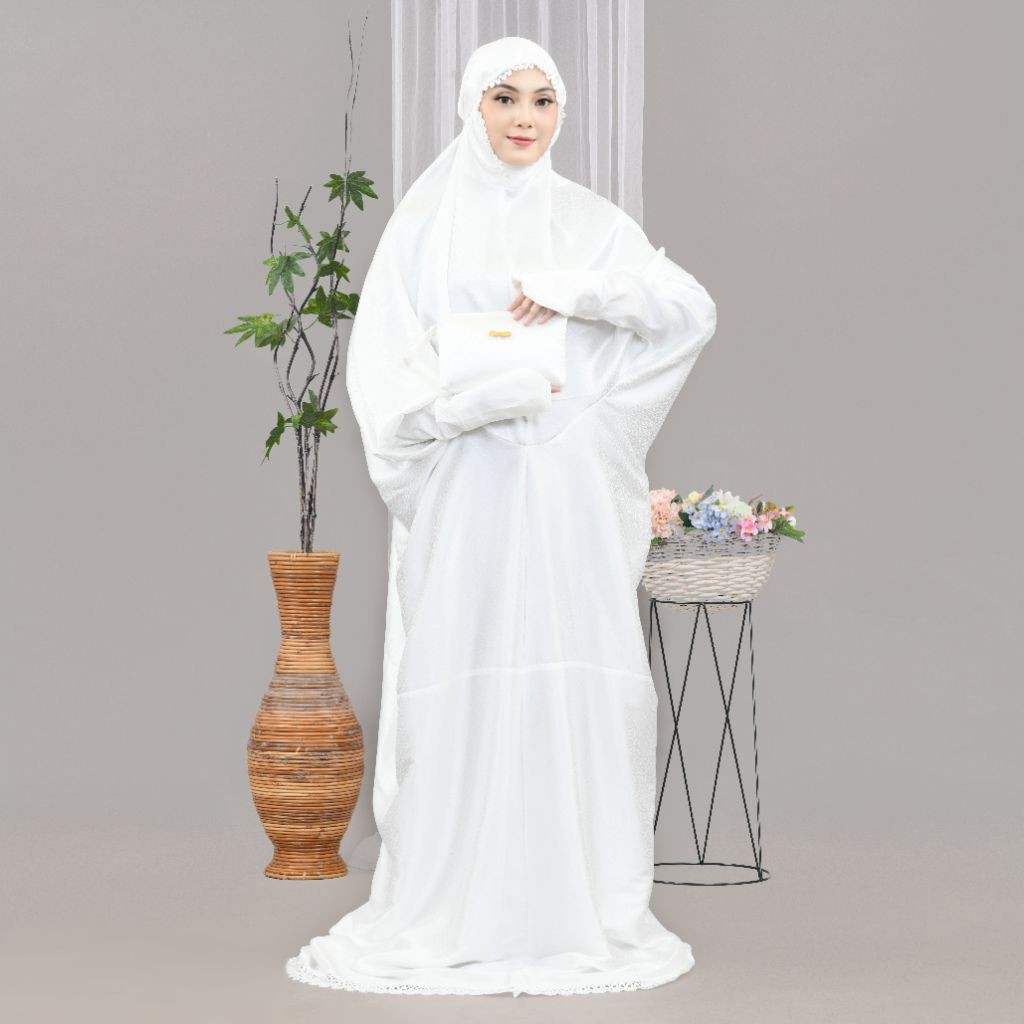 BIGMAXS Mukena Terusan Dewasa Bahan Sutra Silk Premium/Mukena Terusan Adem Halus Lembut Nyaman