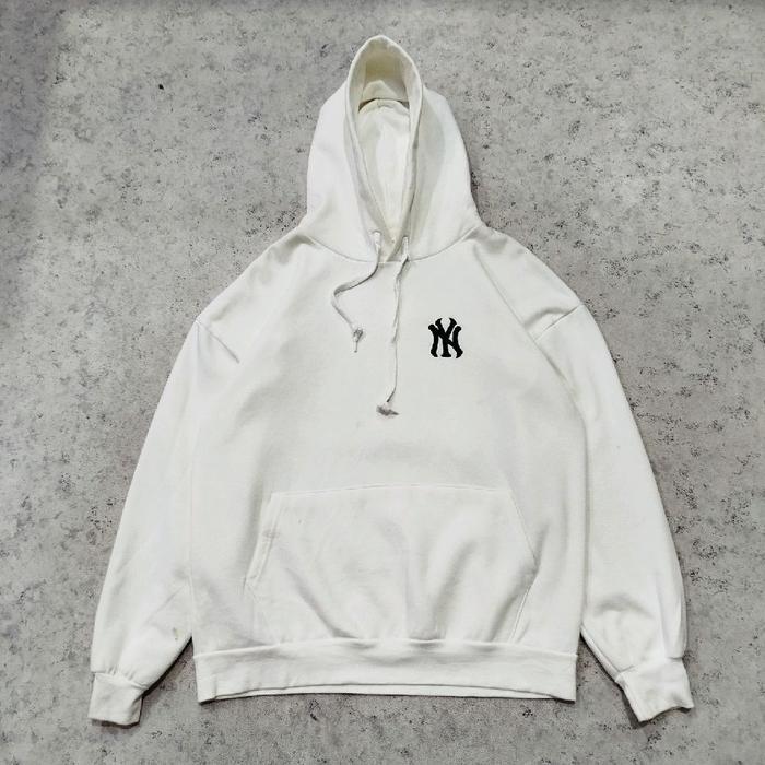 pullover hoodie putih BEAT NY jemper pria logo bordir murah bagus