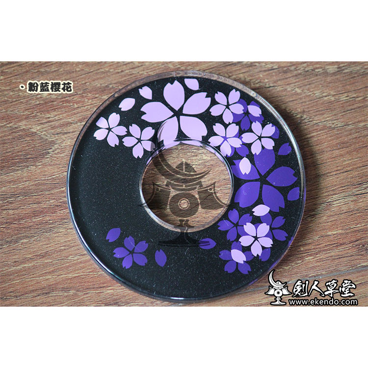- IKENDO.NET- SP046 -double colour sakura - acrylic TSUBA - TSUBA Kendo accessories plastic  shinai 