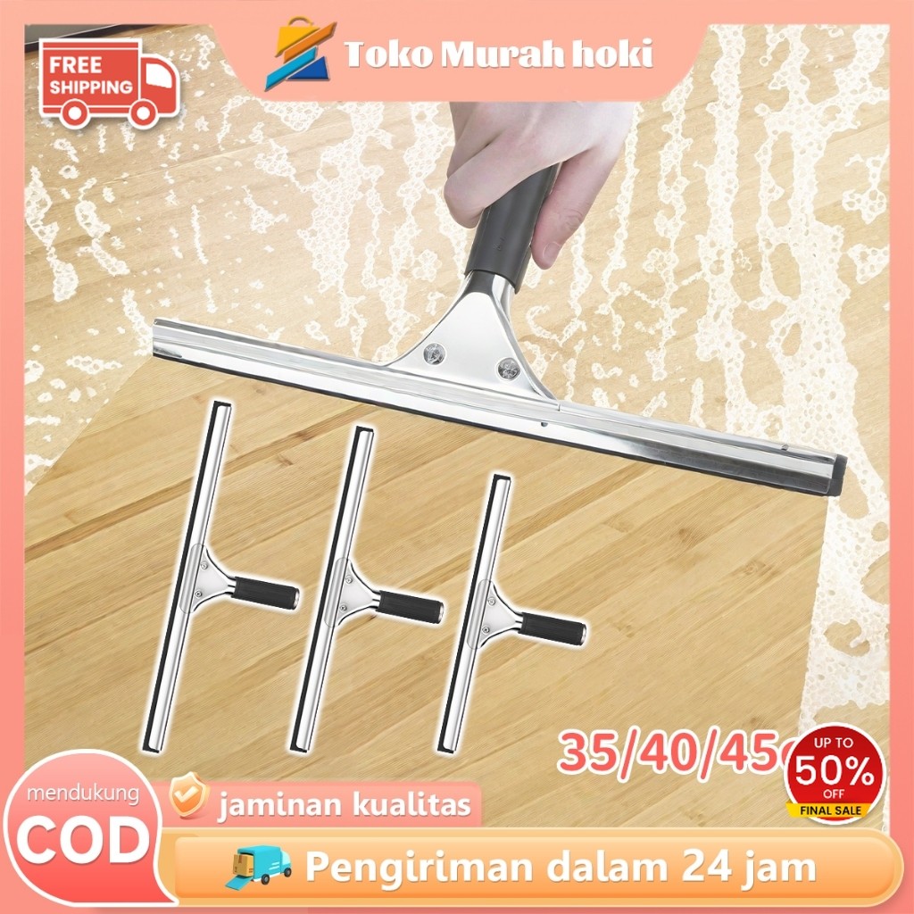 Wiper Pembersih Kaca Squeegee Kaca Stainless Steel Karet Window Squeegee Serbaguna Glass Scraper