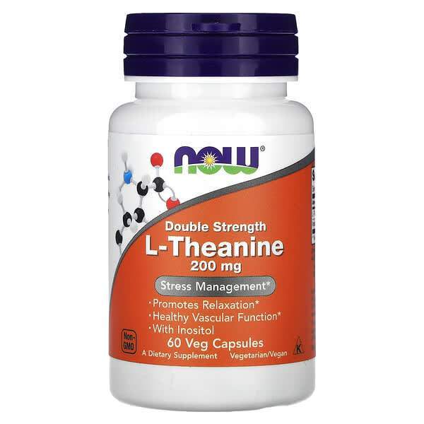 Now Foods L-Theanine 200 mg (60 Veg) Now Food Theanine Ori USA