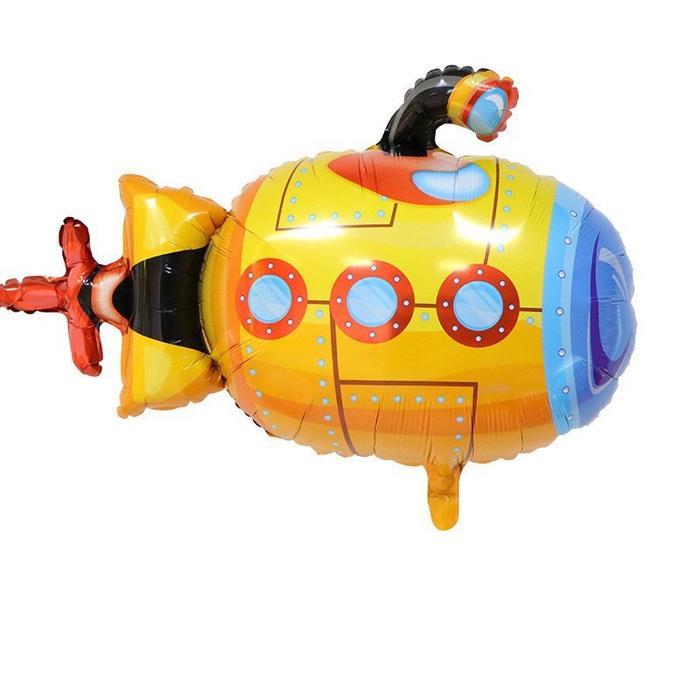 Balon foil kapal laut/kapal selam/submarine/tema laut - kapal biru