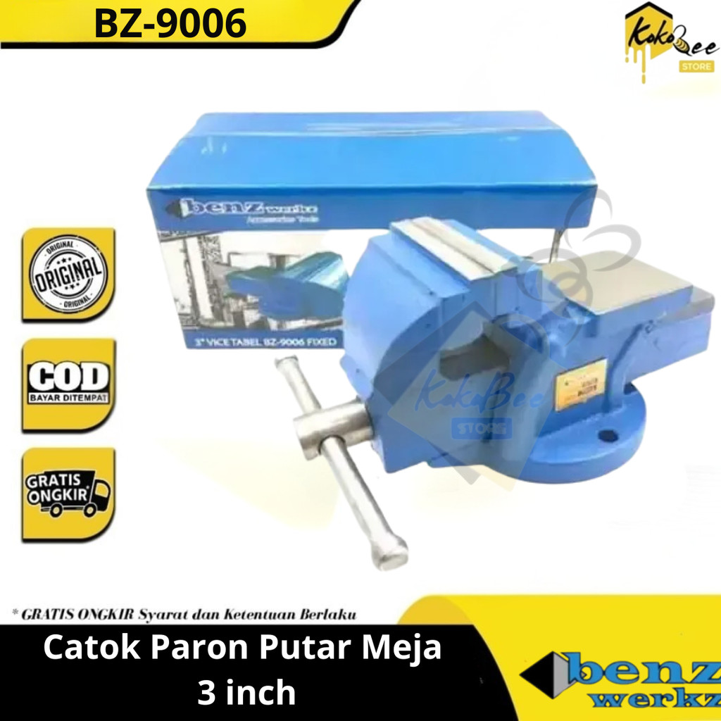 Ragum 3 inch / Catok Paron Meja 3 inch / Vice Table Fixed Benz BZ 9006