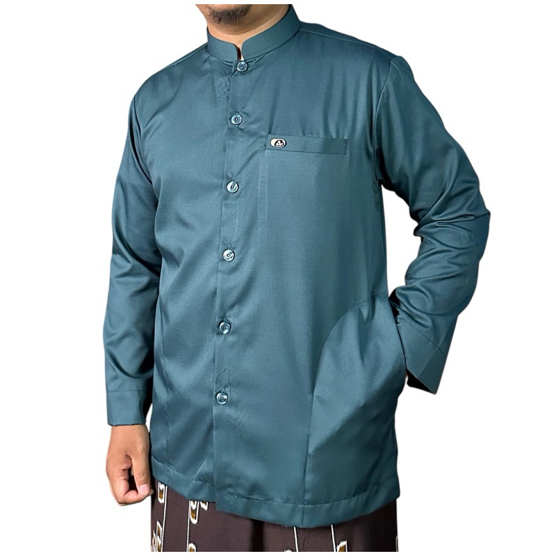 [Terlaris] Bisa Bayar Ditempat Bin Hasyim baju koko safari baju koko polos saku samping kerah sangha