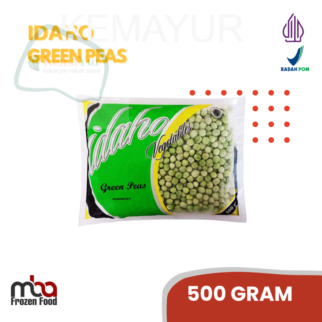 IDAHO Green Peas/Kacang Polong 500 Gram  /Kacangpolong /Greenpeas /Masakan /Camilan /Bahanmasak /Fro