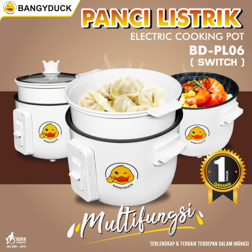 PANCI LISTRIK MULTIFUNGSI 3 IN 1 LOW WATT PANCI LISTRIK SERBAGUNA ANTI LENGKET PANCI KUKUS ELEKTRIK