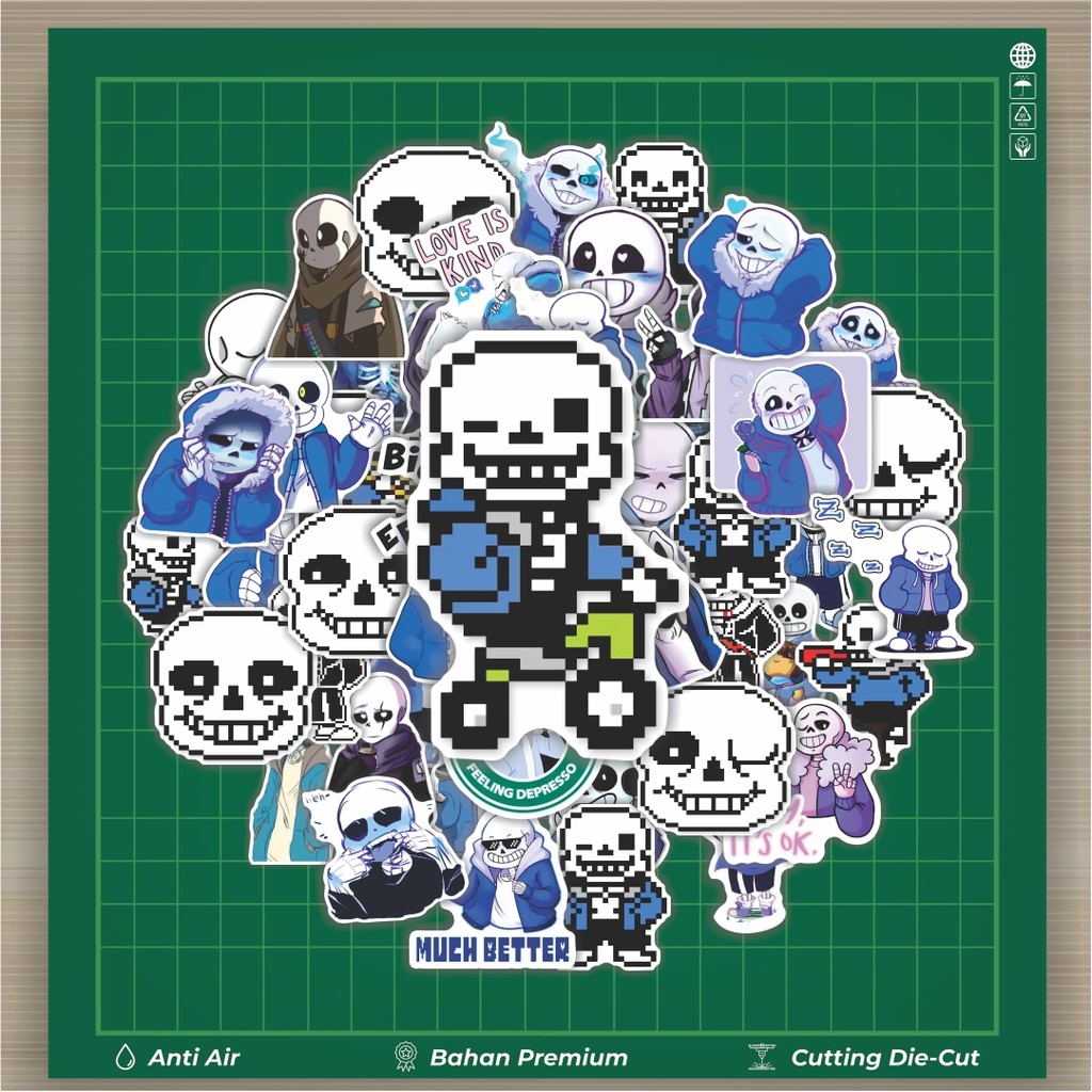 HOT 50 PCS Stiker SANS UNDERTALE Stiker Fashion Cars Decal Dingin Kartu Album Custom Vinyl Anti Air-