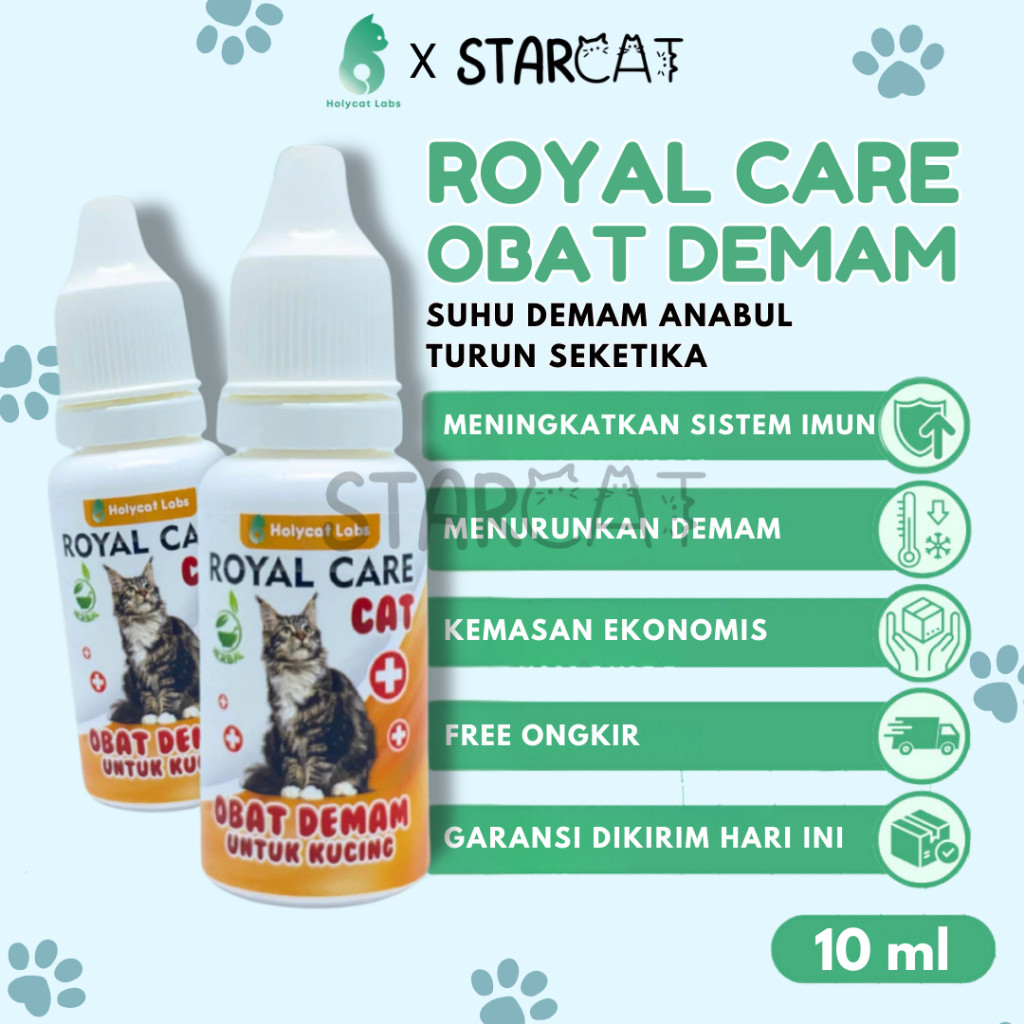 SC Holycatlabs Royal Care OBAT DEMAM Kucing Penurun Panas Pusing Lemas Sakit 10ml
