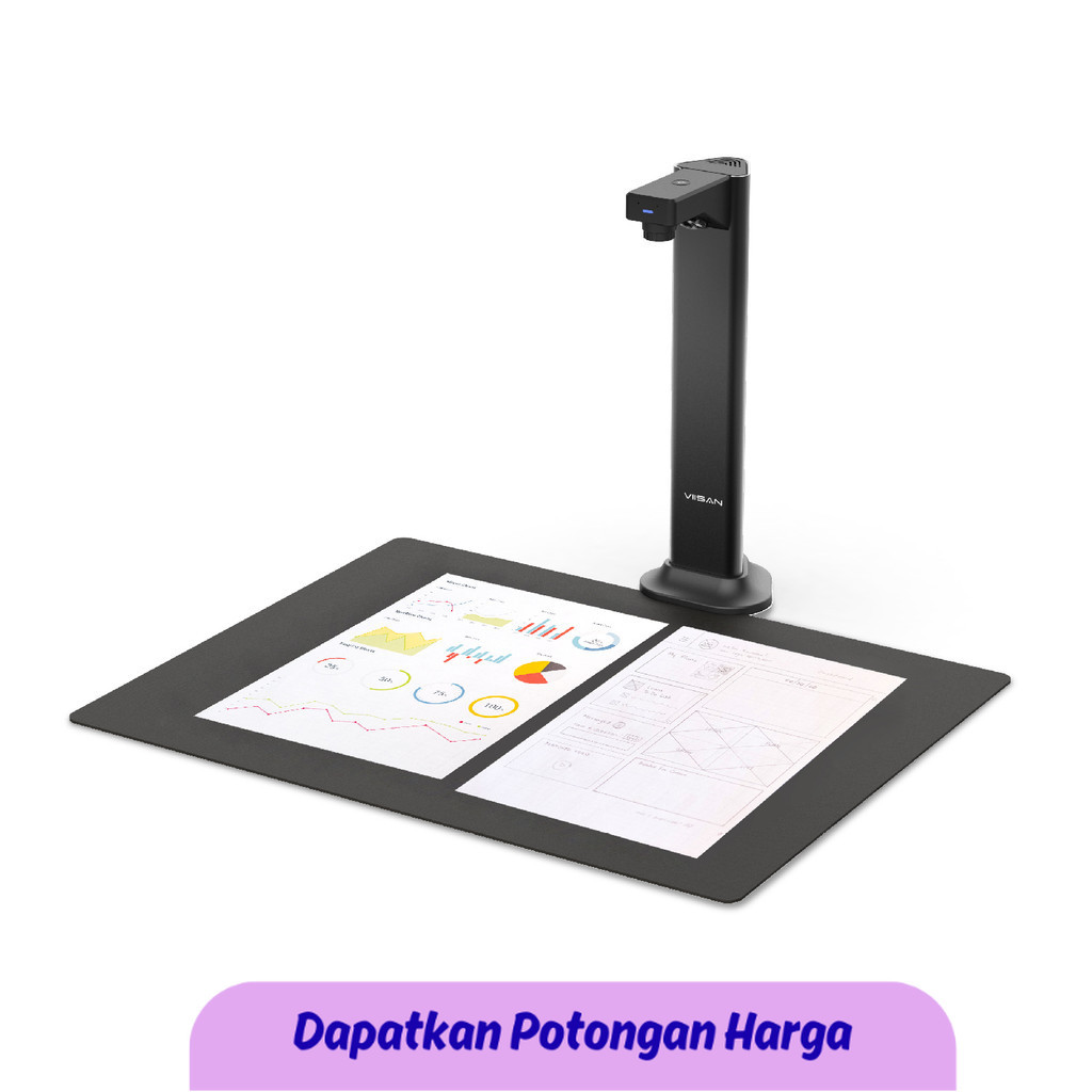 SSN DL8 Document Scanner USB Book Scanner OCR Auto-Flatten & Deskew, 13MP Document Camera for Deskto