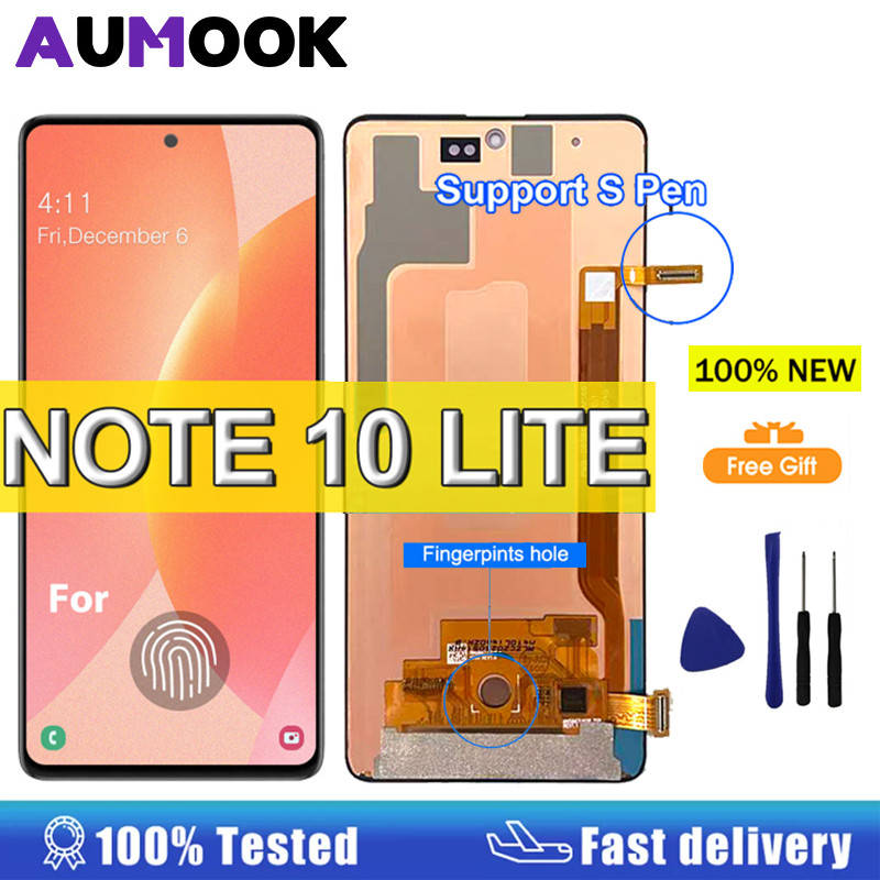 AMOLED splay For Samsung Galaxy Note10 Lite LCD splay Tou Screen gitizer For Samsung Note10 Lite LCD
