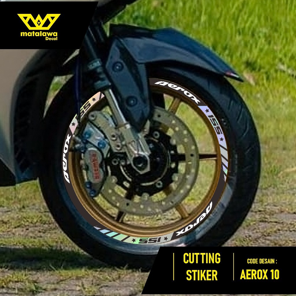 CUTTING STICKER VELG AEROX 155 - STIKER LIS LIST VARIASI BAN VELG YAMAHA AEROX 10