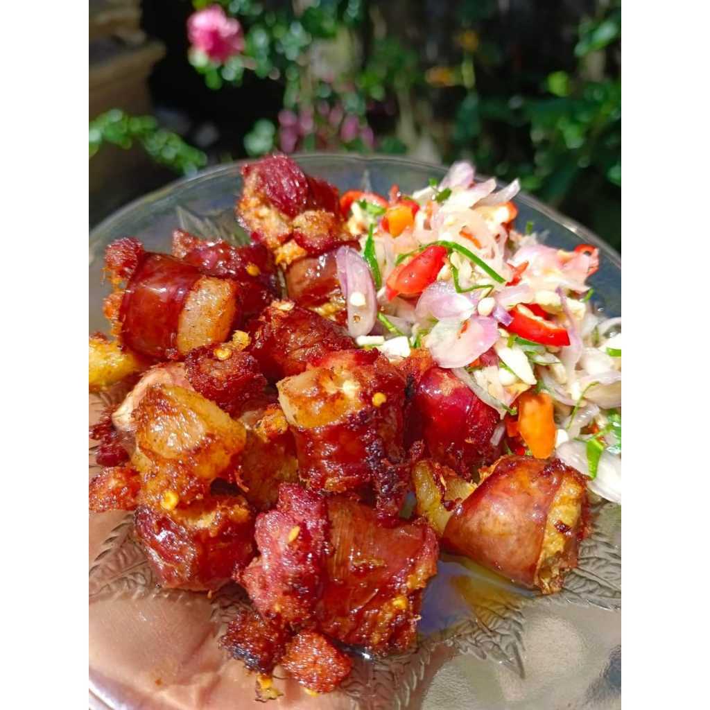 Frozen Urutan Babi Asap Tajun/sosis Bali/daging babi/daging campur lemak/500 gr