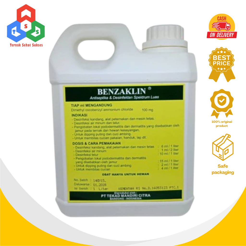 Benzaklin 1 Liter - Desinfektan Anti Virus & Bakteri