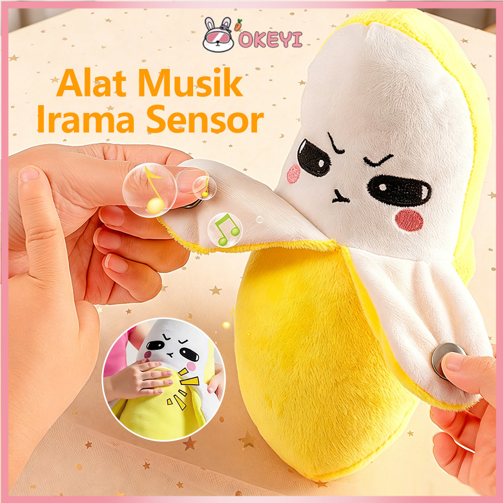 OKEYI Mainan Musik Interaktif Metronom Musik Untuk Anak & Dewasa Boneka interaktif Bentuk Pisang
