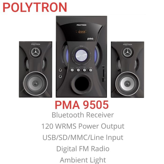 ll SPEAKER POLYTRON PMA 9505 USB BLUETOOTH BT MULTIMEDIA AUDIO SPIKER AKTIF ACTIVE MURAH GARANSI RES