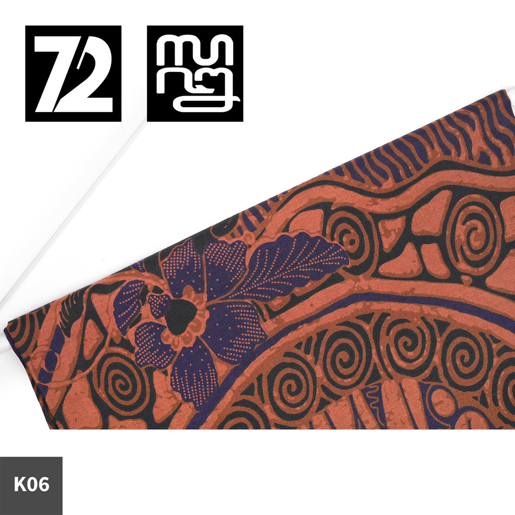 72 Batik - Kain Batik Bahan Katun Motif Parang Naru Roll Warna Ungu Coklat 725969