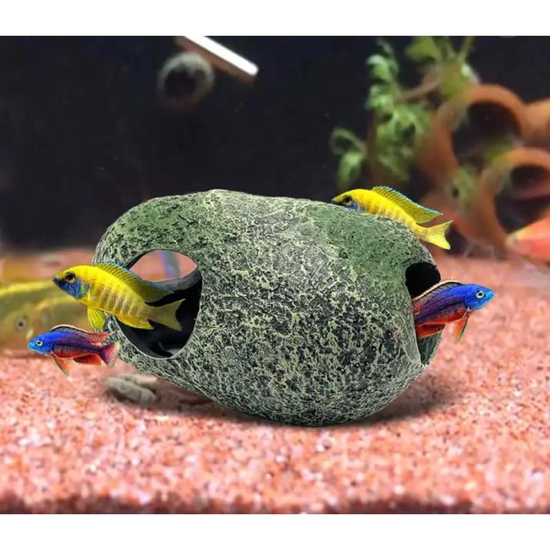 TERLARIS Hiasan Dekorasi Akuarium Aquarium Aquaspace Pleco Rumah Ikan Batu Goa Chiclid Beta Cupang S