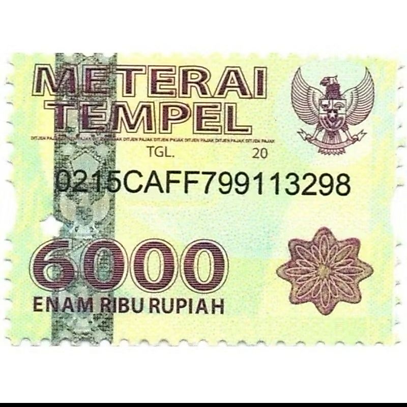10 pcs Materai 6000 Materai Resmi/Asli Pos Indonesia