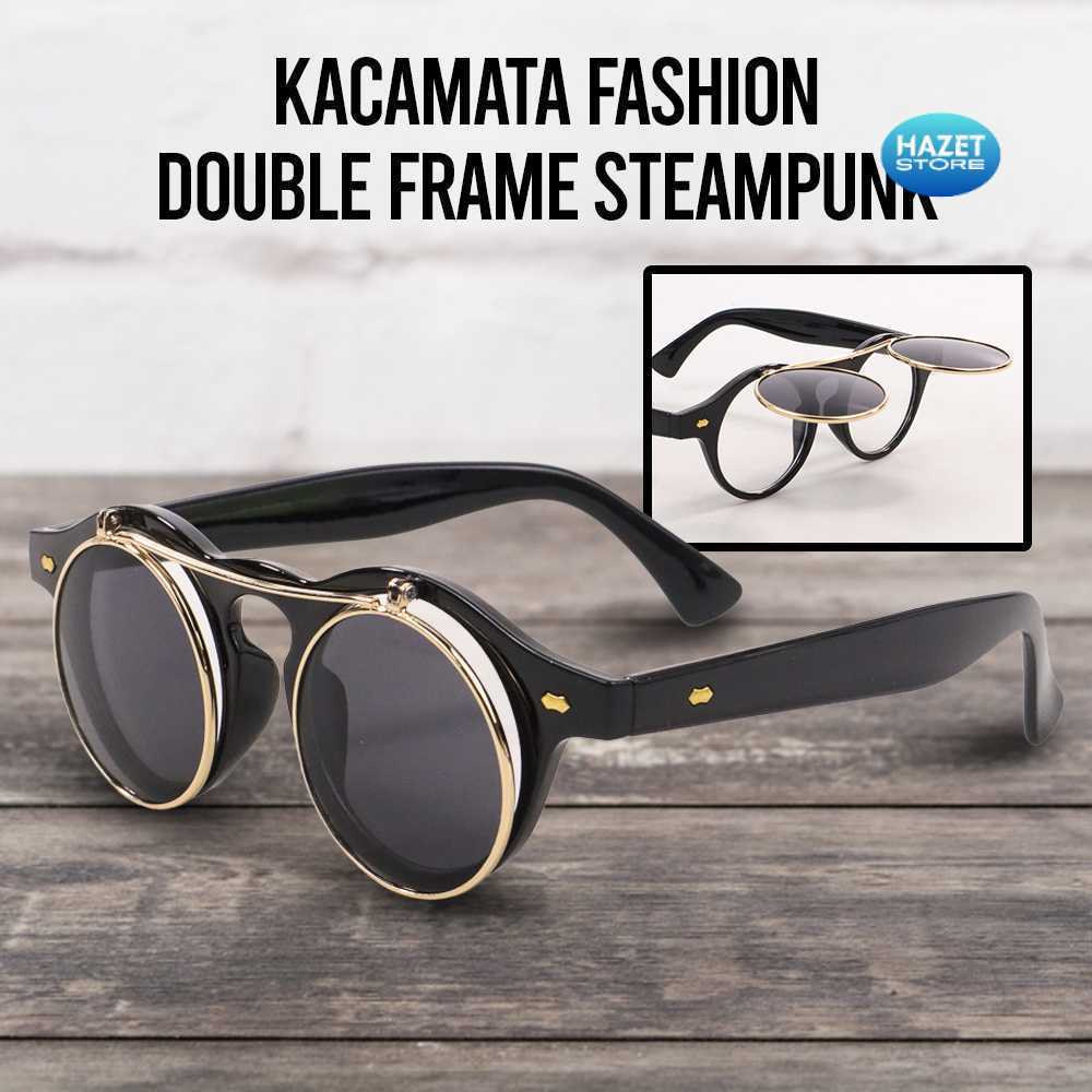 HAZET STORE MOLNIYA Kacamata Fashion Double Frame Steampunk - NE60