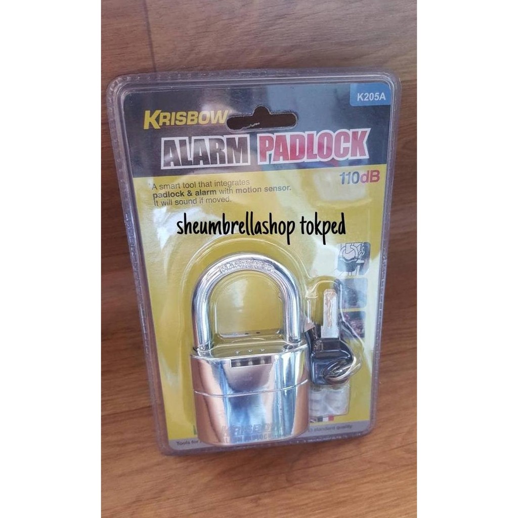 gembok heavyduty alarm 110 db krisbow / padlock Diskon