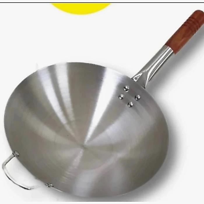 WAJAN NASI GORENG STAINLESS STELL GAGANG KAYU / KWALI GAGANG