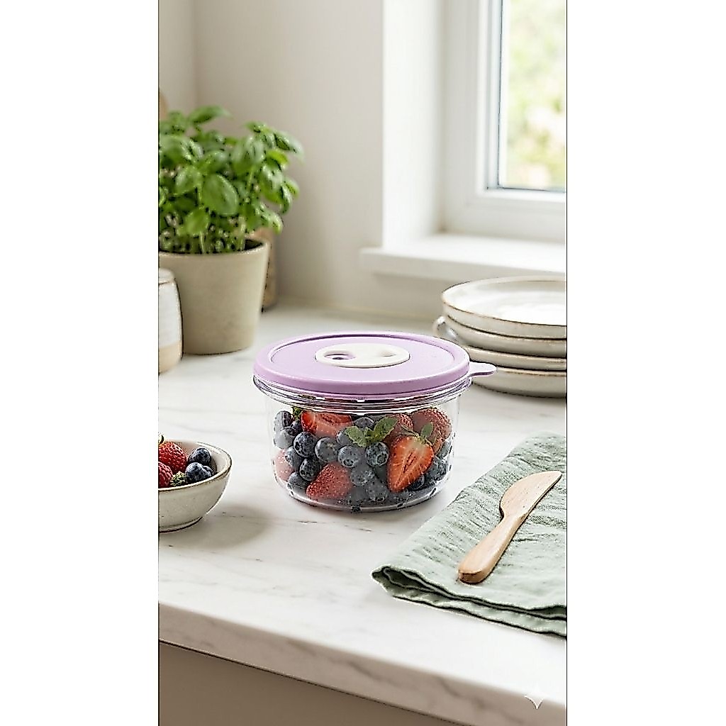 Tupperware Crystalwave Soup Bowl – Tutup Ungu/Lavender - 500 ml - mangkok kristal tupperware new @S